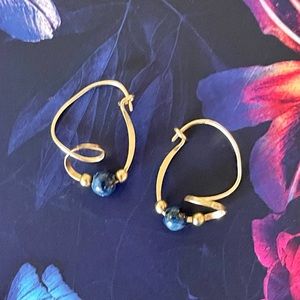 Custom Gold Hoop Earrings with beads